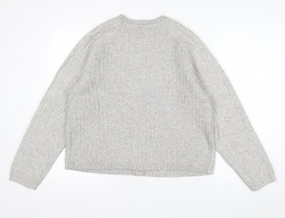 Marks and Spencer Womens Grey Chunky Knit Cardigan Size M