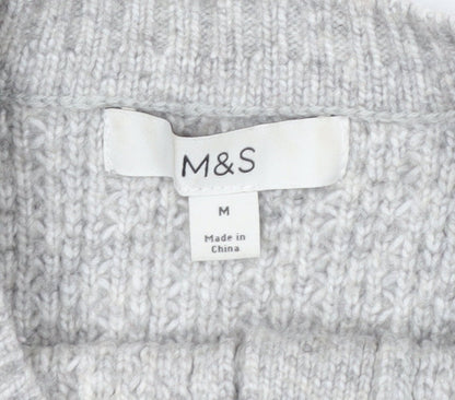 Marks and Spencer Womens Grey Chunky Knit Cardigan Size M