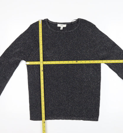 Marks and Spencer Women’s Black Glitter Knit Long Sleeve Top XL