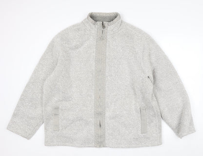 Marks and Spencer Men’s Grey Full Zip Acrylic Knit Jumper 2XL