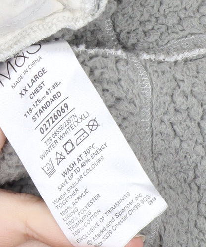 Marks and Spencer Men’s Grey Full Zip Acrylic Knit Jumper 2XL