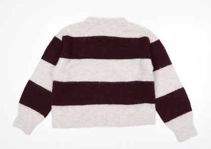 Marks and Spencer Women’s Multicoloured Striped Wool Alpaca Jumper Size S