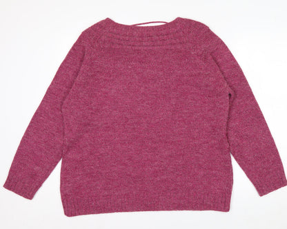 Damart Women’s Pink Crew Neck Pullover Jumper XL 22/24 Acrylic Blend