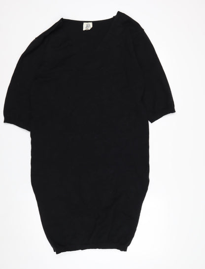 dRA Los Angeles Women Black S Pullover Knit Jumper Short Sleeve