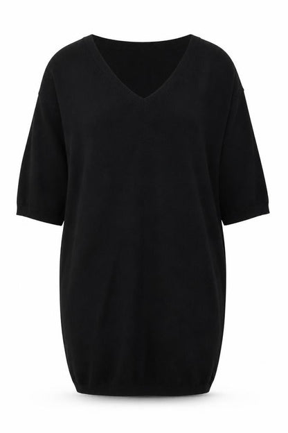 dRA Los Angeles Women Black S Pullover Knit Jumper Short Sleeve