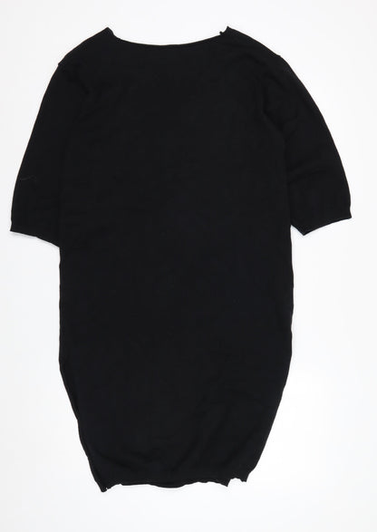 dRA Los Angeles Women Black S Pullover Knit Jumper Short Sleeve