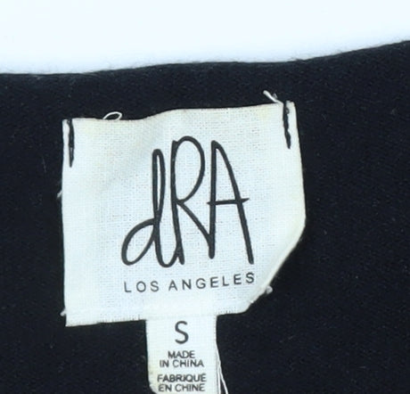 dRA Los Angeles Women Black S Pullover Knit Jumper Short Sleeve