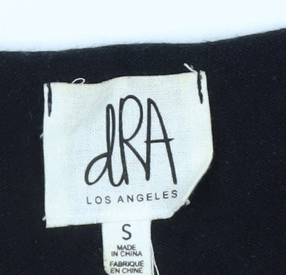 dRA Los Angeles Women Black S Pullover Knit Jumper Short Sleeve