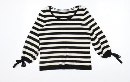 Marc O'Polo Women's Black & White Striped 3/4 Sleeve Jersey Top Size S