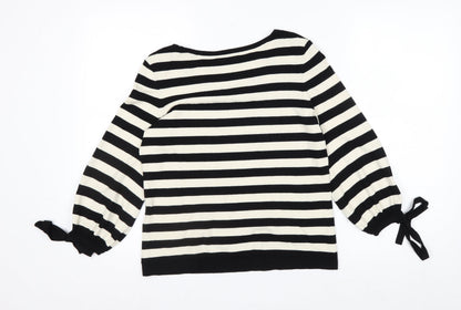 Marc O'Polo Women's Black & White Striped 3/4 Sleeve Jersey Top Size S