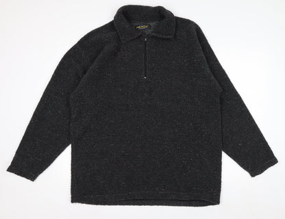 Menza Men’s Black XL Knit 1/2 Zip Pullover Sweatshirt