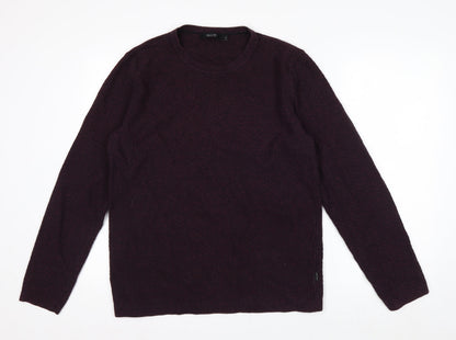 Jack & Jones Men’s Purple Cotton Crew Neck Jumper Size L