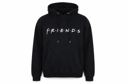 H&M L.O.G.G. Men's Black Friends Pullover Hoodie M Fleece Graphic