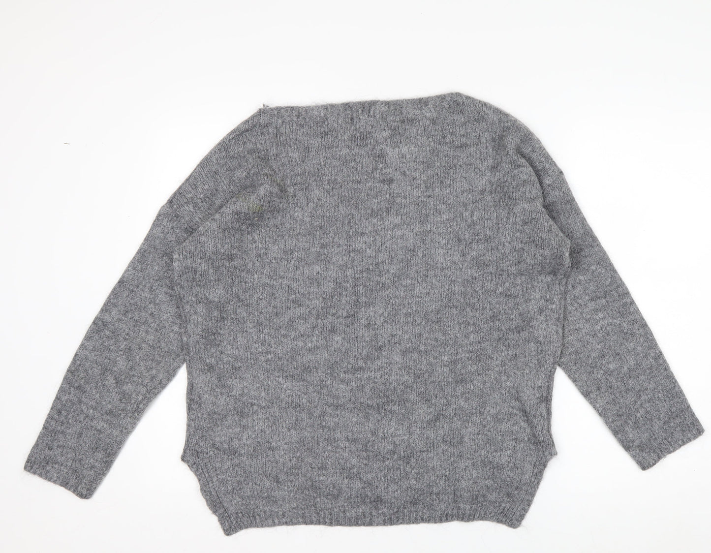 Guess Women’s Grey Chunky-Knit Pullover Jumper Size M