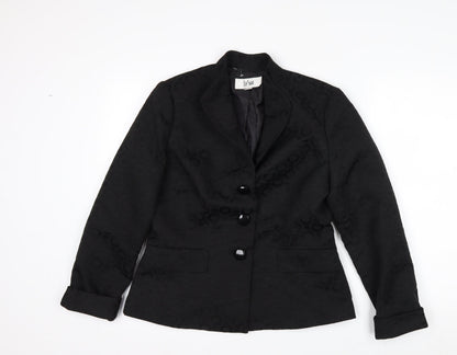 Le Suit Women's Black Size 12 Classic Two-Button Blazer Jacket