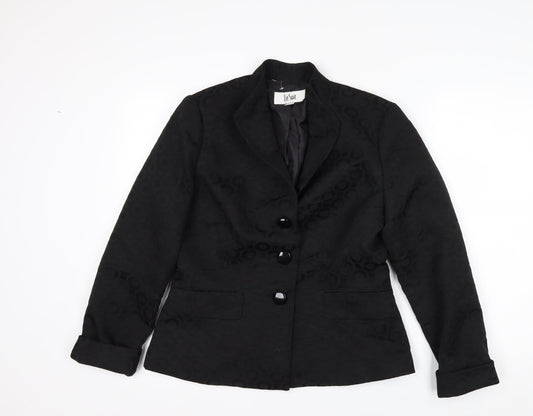 Le Suit Women's Black Size 12 Classic Two-Button Blazer Jacket