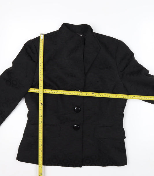 Le Suit Women's Black Size 12 Classic Two-Button Blazer Jacket