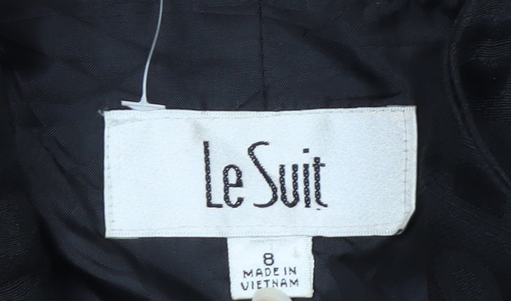 Le Suit Women's Black Size 12 Classic Two-Button Blazer Jacket