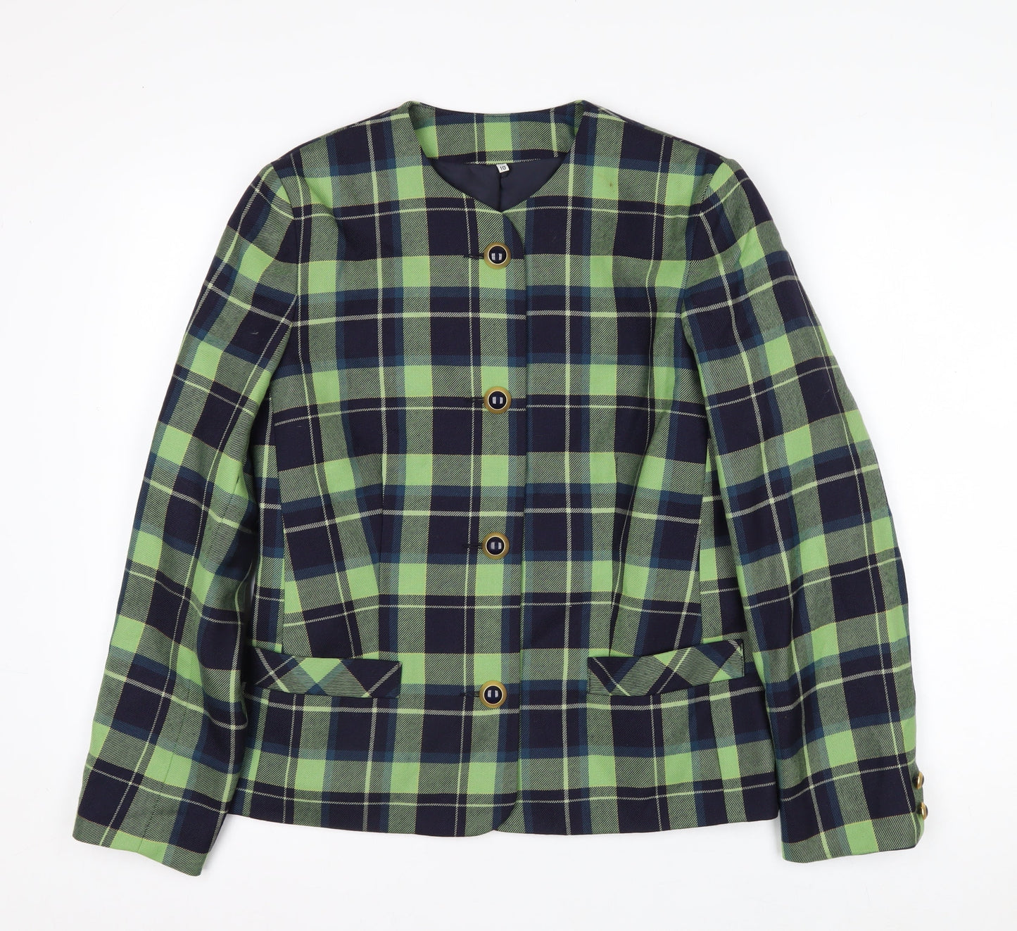 Edinburgh Castle Women's Green Check Wool Suit Jacket UK 10