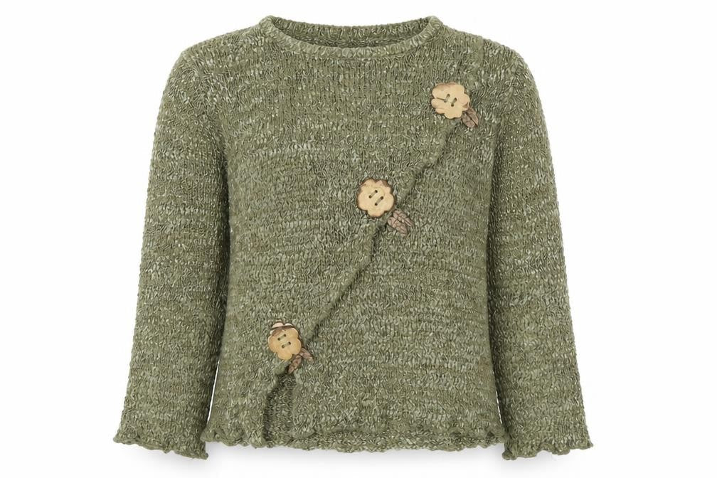Key West Women’s Green Knit Cardigan M Long Sleeve Lightweight