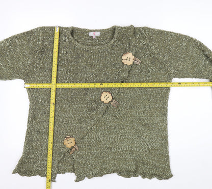 Key West Women’s Green Knit Cardigan M Long Sleeve Lightweight