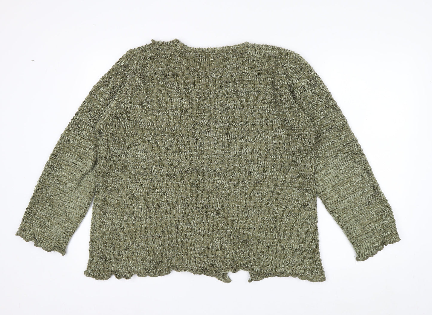 Key West Women’s Green Knit Cardigan M Long Sleeve Lightweight