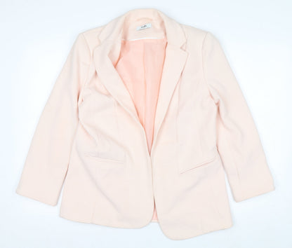 Wallis Women Ivory Tailored Blazer Jacket Size 12 Single-Breasted