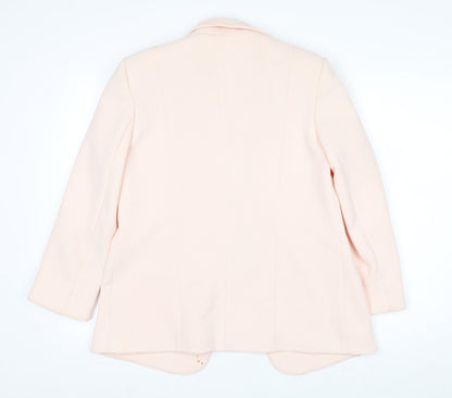 Wallis Women Ivory Tailored Blazer Jacket Size 12 Single-Breasted