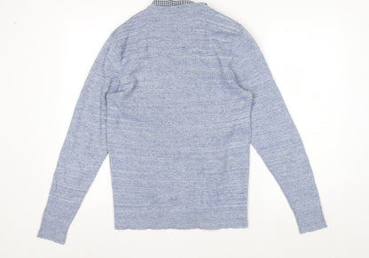 Next Men's Blue Cotton Blend Crew Neck Jumper M