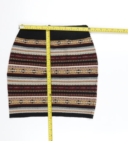 Miss Selfridge Women Multicoloured Knit Pencil Skirt Size 8