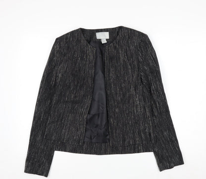 H&M Women's Black Metallic Striped Tuxedo Blazer Size 8