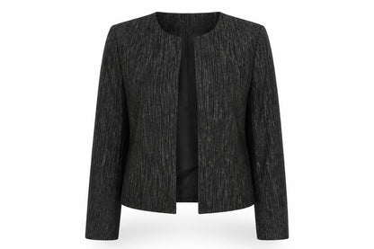 H&M Women's Black Metallic Striped Tuxedo Blazer Size 8