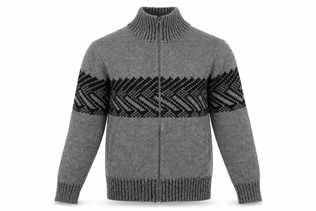 Armani Exchange Men's Grey Full Zip Chunky Knit Jumper Size S
