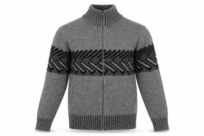 Armani Exchange Men's Grey Full Zip Chunky Knit Jumper Size S