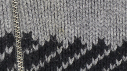 Armani Exchange Men's Grey Full Zip Chunky Knit Jumper Size S