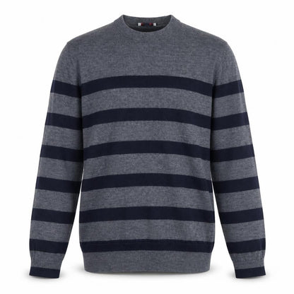 Gap Men's Grey Striped Merino Wool Pullover Jumper M