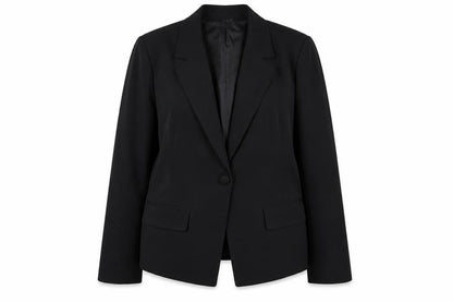 Boohoo Women Black UK 16 Single-Breasted Tailored Blazer