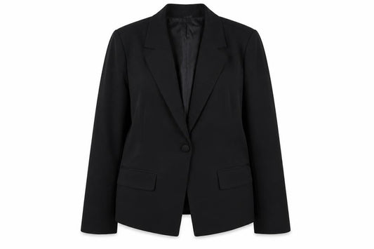 Boohoo Women Black UK 16 Single-Breasted Tailored Blazer