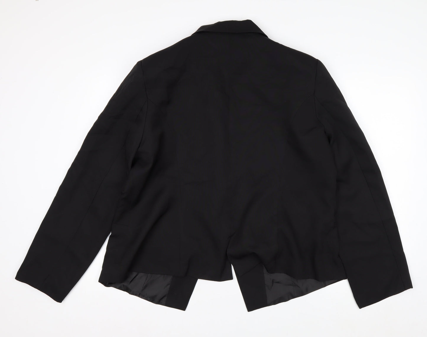 Boohoo Women Black UK 16 Single-Breasted Tailored Blazer