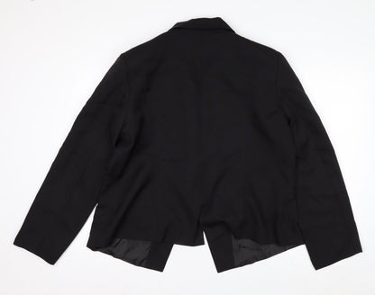 Boohoo Women Black UK 16 Single-Breasted Tailored Blazer