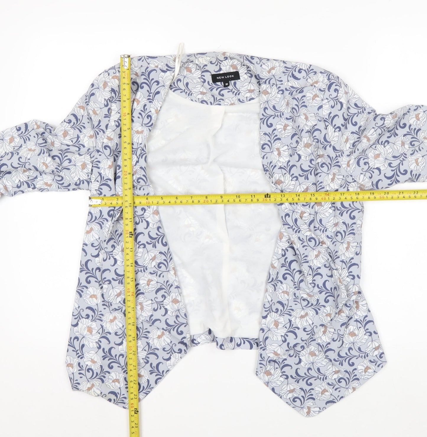 New Look Women’s Blue Floral Lightweight Blazer Size 10