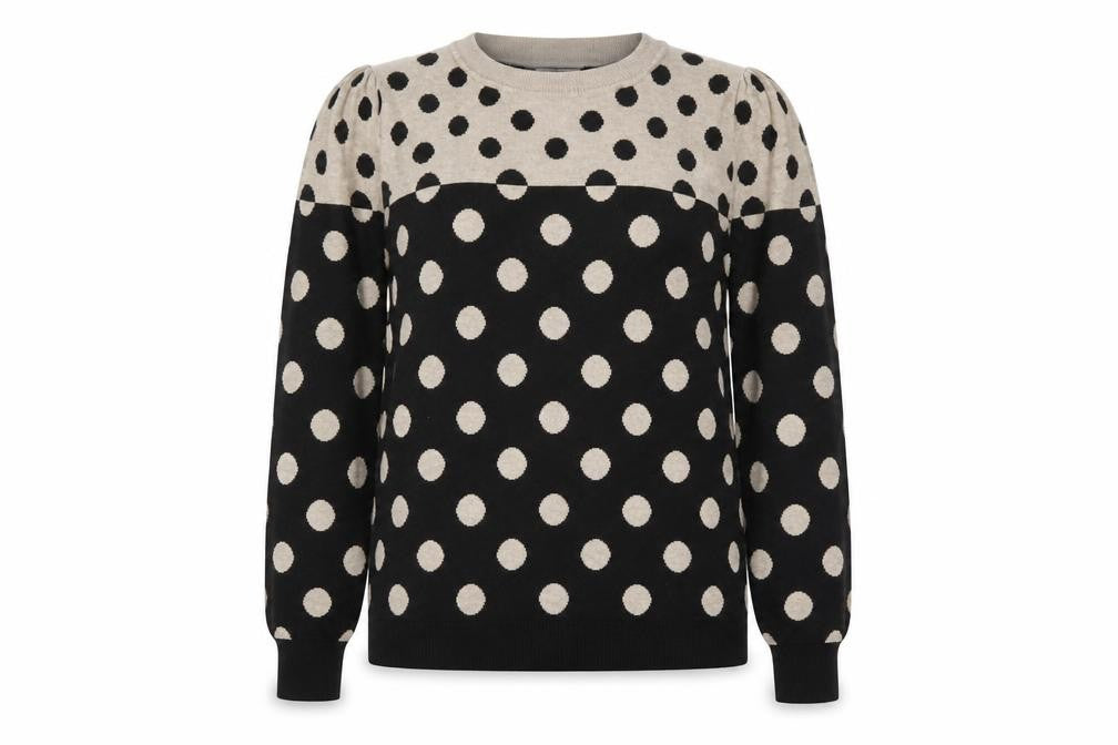 Next Women’s Black Polka Dot Crew Neck Pullover Jumper XL Tall