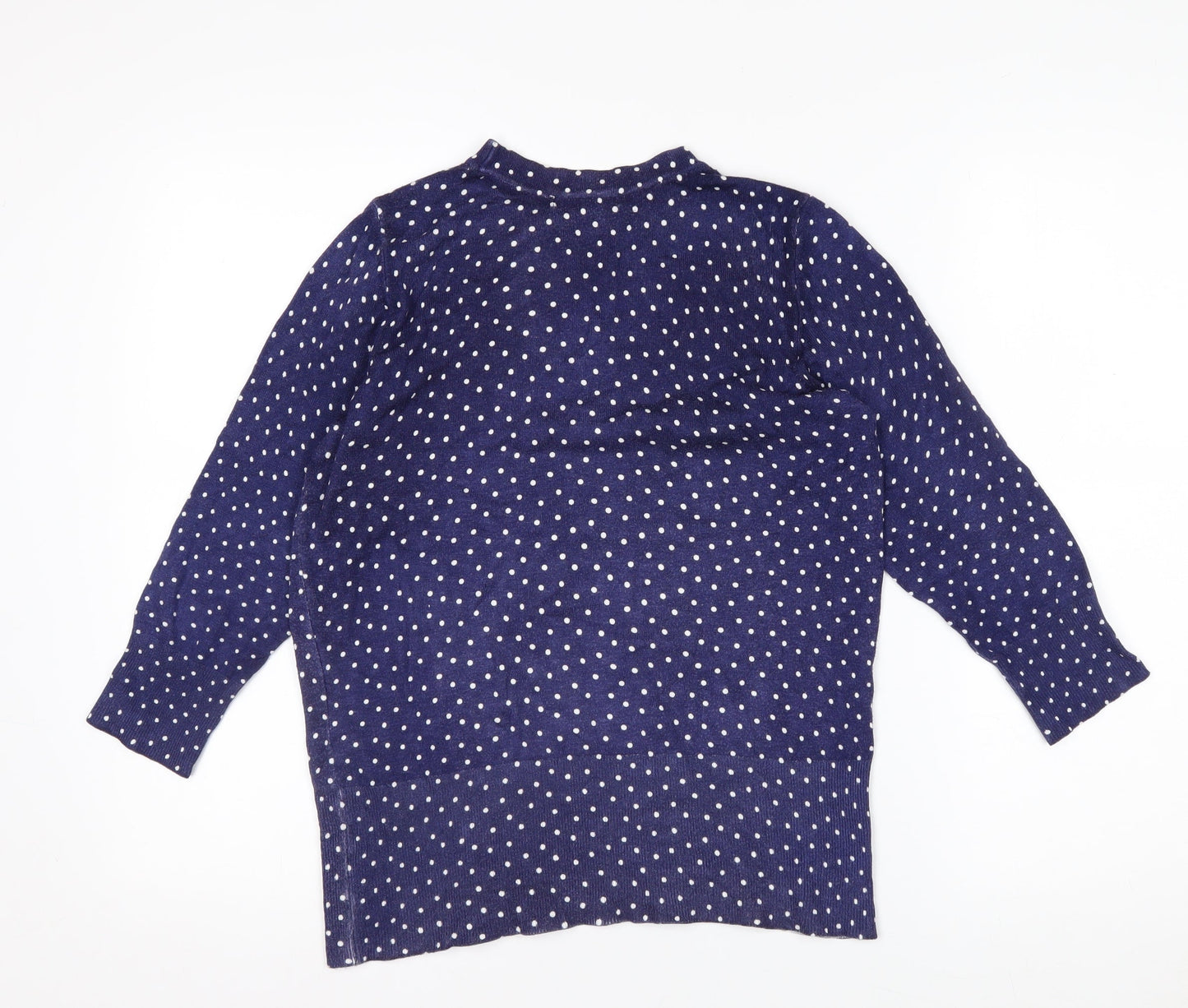 Design History Womens Blue Polka Dot Jumper Size 10 Crew Neck Knit