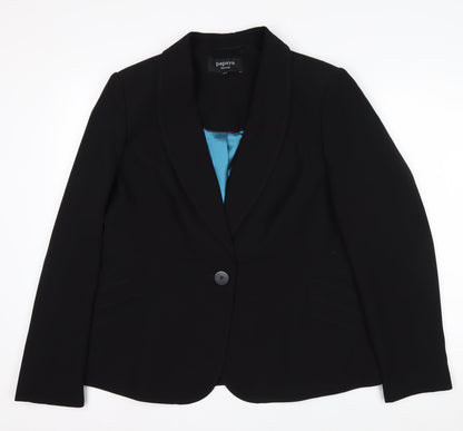 Papaya Women Black Tailored Notch Blazer Size 18