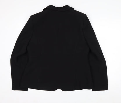 Papaya Women Black Tailored Notch Blazer Size 18