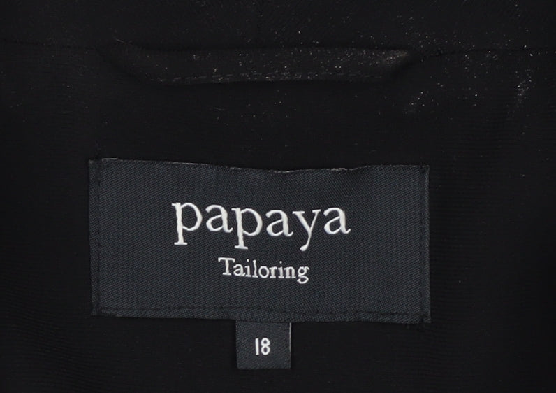 Papaya Women Black Tailored Notch Blazer Size 18