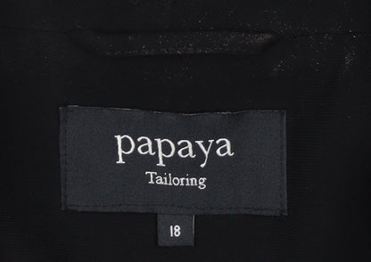 Papaya Women Black Tailored Notch Blazer Size 18