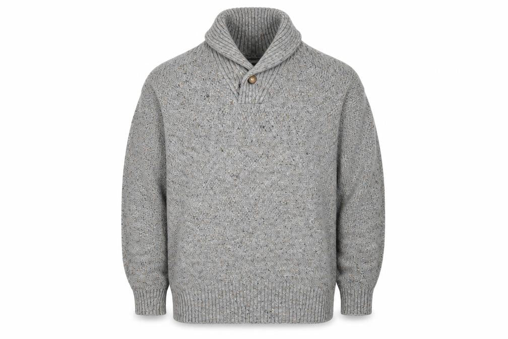 Next Mens Grey XL Chunky Knit High Neck Pullover Jumper