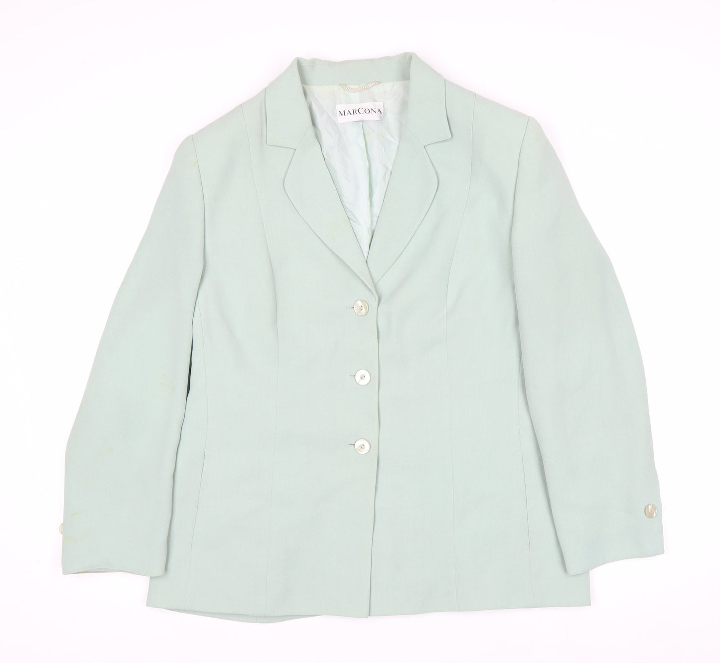 Marcona Women Mint Green Size 16 Classic Single-Breasted Blazer