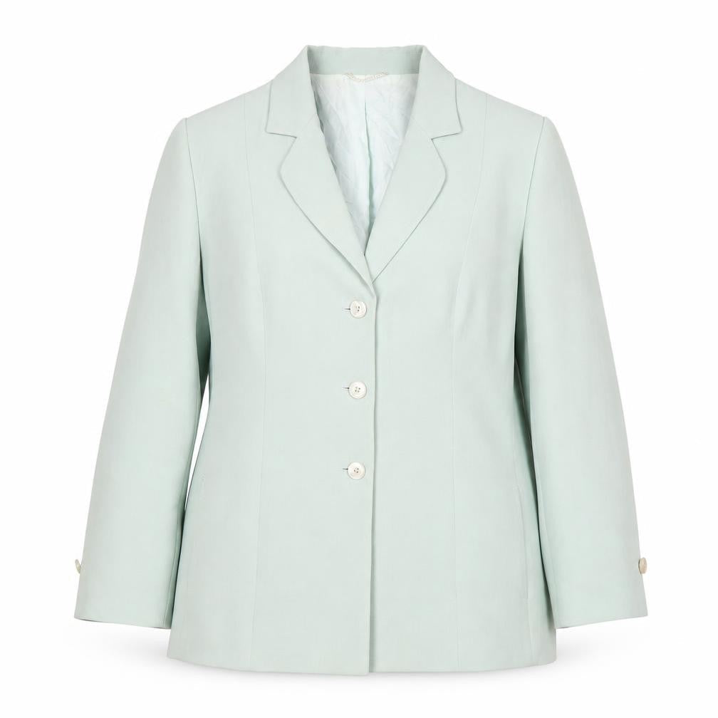 Marcona Women Mint Green Size 16 Classic Single-Breasted Blazer